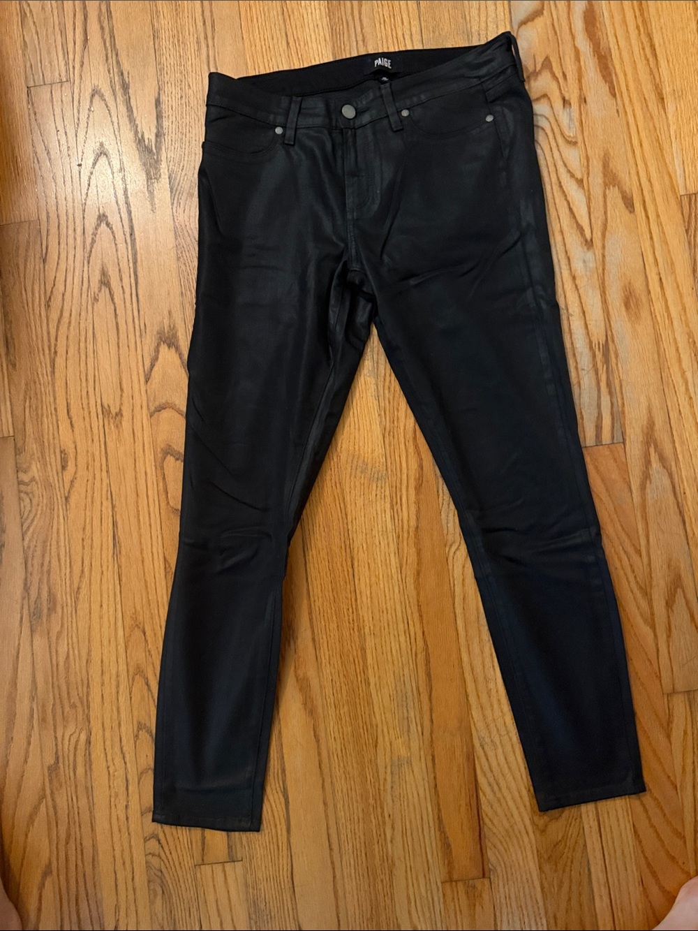 PAIGE Black Skinny Coated women’s Jeans